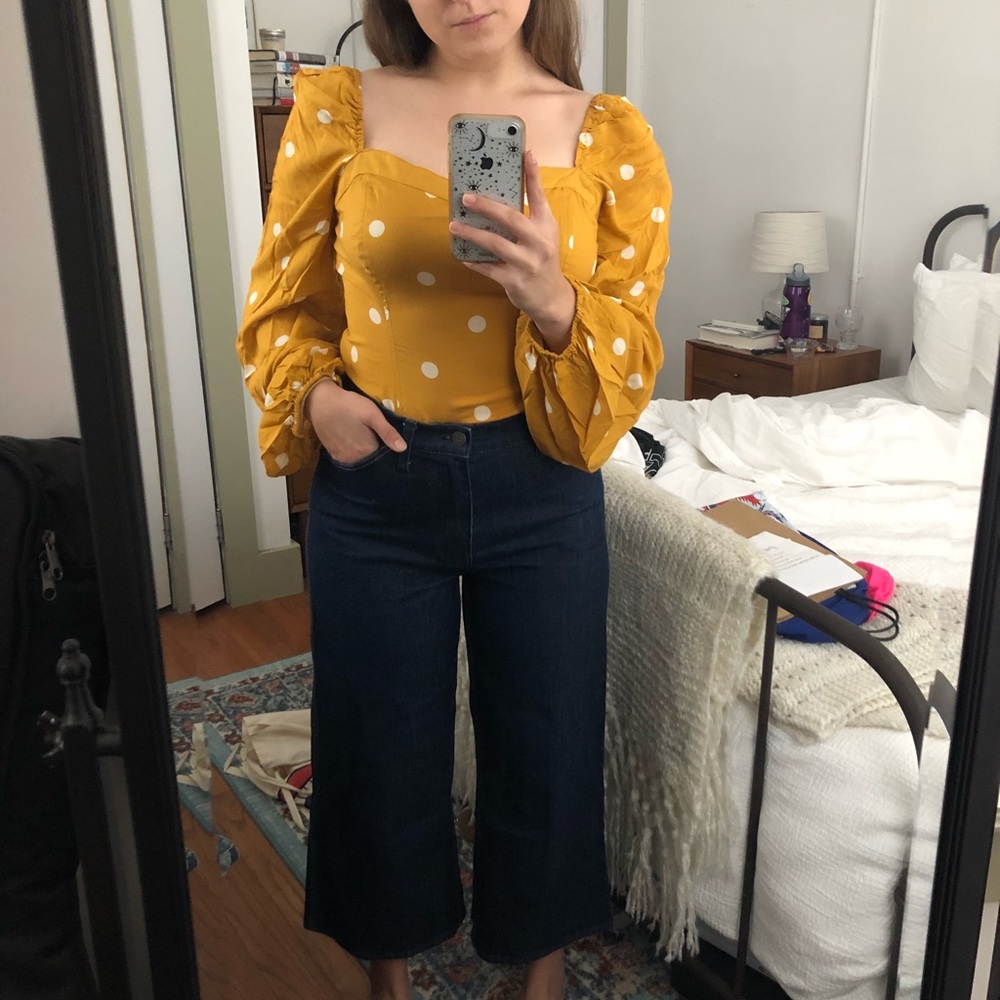 Madewell Dark Blue Wide Leg Jeans